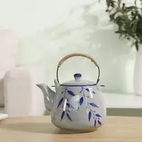 在飛比找樂天市場購物網優惠-茶壺大號泡茶壺手繪陶瓷復古青花提壺1000毫升水壺餐廳飯店茶