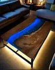 Blue Epoxy Table, Dining, Sofa, Center Table Walnut Table,Custom Order Table Top