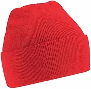 [Beechfield] Acrylic Knitted Hat Bright Red ONE