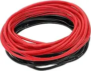 X AUTOHAUX 1 Set 18AWG Universal Ground Wire Car Radio, Automotive, Car Speakers Power Wire Fully Insulated& Soft Touch Jacket TC Black,Red 10FT Black+10FT Red