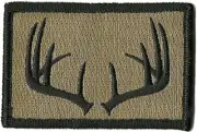 VELCRO® BRAND Fastener Morale HOOK PATCH Hunt Wildlife Antlers Coyote 3x2"
