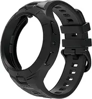 2 in 1 Case and Band for Samsung Galaxy Watch 7 44mm Case with Band, Full Protective Galaxy Watch 7 Band 44mm - Black