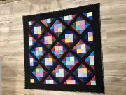 Vintage Handmade Patchwork Cotton Quilted Tapestry Wall Hanger