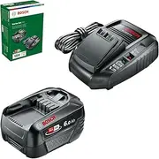 Bosch 18V 6.0 Ah Li-ion Battery & Fast Charger Starter Set 18 Volt POWER FOR ALL (DIY Green Home and Garden Tools)