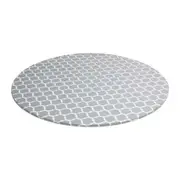 Round Tablecloth with Elastic Edge Waterproof Oil Proof PVC Table Cloth Wipe Clean Table Cover for Gray