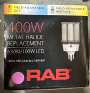 RAB LED Corn Cob 100W Replaces 400W Metal Halide Bypass Type B 5000K 14500 Lumen