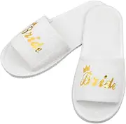 Bride Slippers Disposable Open Toe Spa Slipper for The Bride Hen Do Accessories for Bridal Shower Hen Party, Bride, 10/11 UK