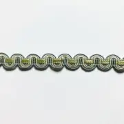 Silver and Olive Green High Quality Decorative Gimp Trim by the yard