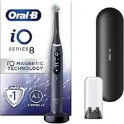 Oral-B Special Edition iO -8- Electric Toothbrush Rechargeable Designed By Braun, 1 High End Design Black Handle Using Revolutionary Magnetic Technology, Colour Display, 1 Toothbrush Head, Travel Case