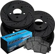 PowerSport Front Rear Brakes and Rotors Kit |Front Rear Brake Pads| Brake Rotors and Pads| Ceramic Brake Pads and Rotors |fits 2009-2013 Lexus IS250