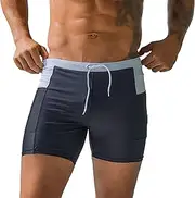 [Aosufei] Men's Stretch Quick Dry Swim Trunks Bodycon Drawstring Beach Shorts Lighweight Casual Swimwear Shorts