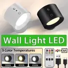 Mounted USB Battery Wall Sconce LED Lights Lamp Telecontrol Reading Rechargeable