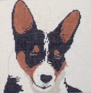 Welsh Corgi Hand Painted Needlepoint Canvas