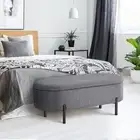 Julia Two in One Storage Ottoman and Seating Bench | Oval Shaped Modern Blank...