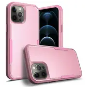 For Apple iPhone 12 Pro Max 3in1 Case Drop Resistant Defender Tradies Hybrid Armor Heavy Duty Rugged Shockproof Tough Cover (Rose Gold)