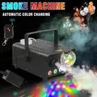 600W Mini Fog Machine with Disco Ball Light Wireless Remote Control for Party