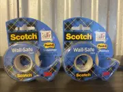 Scotch Wall Safe Tape Dispenser .75 in x 650 in Transparent 3M 2 Pack