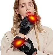 [Generic] Electric Gloves | Quick Heating Battery Powered Gloves,Smart Portable Electric Fingerless Gloves, Adjustable Rechargeable Heating Gloves for Outdoor
