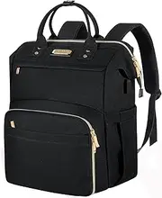 JCDOBEST Lunch Backpack, Insulated Cooler Backpack Lunch Box Laptop Backpack with USB Port, Black, 15.6 in