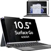 Peslv Privacy Screen for 10.5 Inch Surface Go 4/3/2/1, MagicSuction™ Removable Anti Spy Black Protector, Glare Blue Light Filter for Microsoft Laptop Computer Monitor