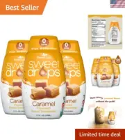 Natural Caramel Flavor Drops - Liquid Stevia, Zero Calorie, Pack of 3 Bottles