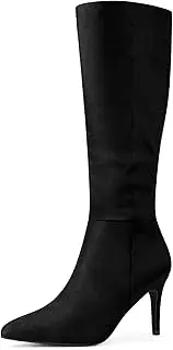 [Perphy] Women Pointed Toe Side Zip Stiletto Heel Tall Boot Thigh Knee High Boots
