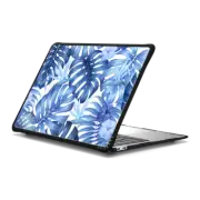 MacBook Air 13-inch (M1 / Intel) Impact Case pastel Blue retro tropical floral (monstera and bird of paradise pattern)