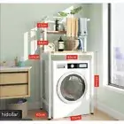 OVER WASHING MACHINE TOILET RACK SHELF STORAGE UNIT 2TIER LAUNDRY SHELF WHITE