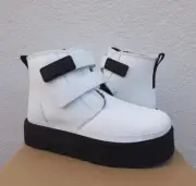 UGG WHITE NEUMEL PLATFORM STRAP ANKLE BOOTS, YOUTH 4 FITS WOMEN US 6/ 37 ~NIB