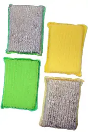 4-PACK Simply Good Double-Sided Microfiber Cleaning Sponges - Scrub, Wipe or Dry