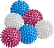 Shanghigh Laundry Dryer Balls Set of 6 - Eco Friendly Fabric Softener Alternatives Soften and Fluff Clothes Wrinkle Release, Drying Ball for Reduce Drying Time and Save on Energy - Blue, Pink, White