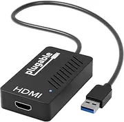 Plugable USB 3.0 to HDMI 4K UHD Video Graphics Adapter for Multiple Monitors up to 3840x2160 Supports Windows 11, 10, 8.1, 7, and Mac 10.14+