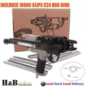 Pneumatic C24 Hog Ring Gun Fencing C Clip Air Operated Gun Pliers + 10000 Clips