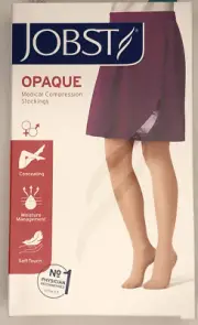 Jobst Opaque Classic Black 15-20mmHg Medium Thigh Open Toe