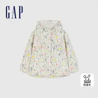 在飛比找蝦皮商城優惠-Gap 女童裝 Logo印花防潑水連帽外套-白色(89047