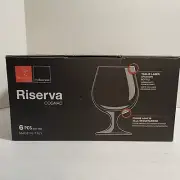 Bormioli Rocco Riserva Cognac Stemware 18 oz Glasses Set of 6 Made in Italy NIB