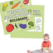 Coloring Book for Kids, Coloring Pages for Kids | 40 Sheets Vegetable Craft Coloring Pages | Rustic Cartoon Coloring Sheets, Color Your Own View