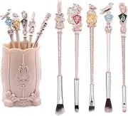 【2 Color Options】Metal Wand Gifts Makeup Brushes Set Wi-zard Wand Makeup Brushes Set Make Up Brushes for Women - Brushes Holder Pot Not Included