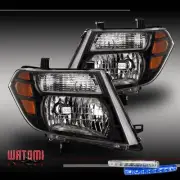 For 08-12 Pathfinder Black Headlights Headlamps w/Blue LED DRL Signal Left+Right (for: Nissan)