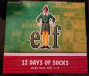 Brand New Elf Christmas 12 Days Of Socks Mens 6-12 Buddy Will Ferrell