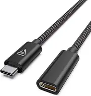 USB Type C Extension Cable (10Ft/3m), USB 3.1(5gbps) Type C Male to Female Extension Charging & Sync for iPhone 15, MacBook Air M2/ M1/ Pro, iPad Pro 2021 Dell XPS Surface Book- Black