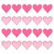 Hearts Patches Light Hot Pink Iron-On Patch Sew Embroidered 2.8x2.68 Inch 20Pcs