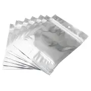 100Pcs Stand Up Clear Silver Zip Lock Resealable Aluminum Mylar Foil Plastic ...
