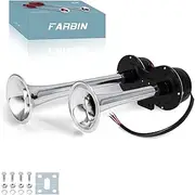 FARBIN Car Horns 12V Electric Truck Horn Loud Train Horn for Car Dual Horns for Motorcycle Semi Truck Pickup SUV Boat (Silver)