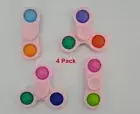 4 Pack Fidget Toy Pink Push Pop Bubble Fidget Spinners Mix PopIt Fun Toys