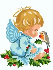 "Angels" Printed Needlepoint Tapestry Canvas 6285