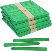 200 Pack Green Color Wooden Craft Popsicle Sticks, Slim Wood Sticks for Arts, Crafts, STEM Supply, 4.5 Inch
