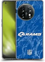 Head Case Designs Officially Licensed NFL Coloured Marble Los Angeles Rams Graphics Soft Gel Case Compatible with OnePlus 11 5G