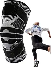 1 PC Unisex Sports Knee Pads Compression Knee Brace with Fixed Support 3D Air-Knitted Fabric Knee Support Tool Knee Sleeve