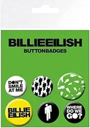 Billie Eilish Badge Set (Pack of 6) (One Size) (Multicolored)